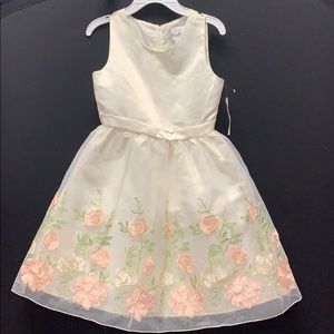 🌸Ivory Dress w/Blush Embroidered Flowers 🌸